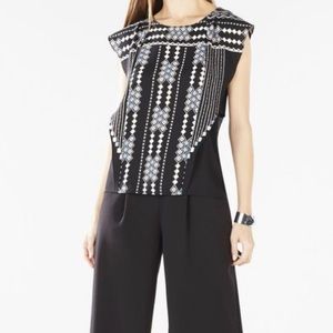 🍓NWT BCBGMaxazria Flutter Black Combo Blouse